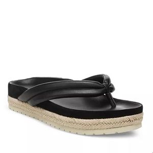 NWT Vince Forest Leather Platform Espadrille Thong Sandals